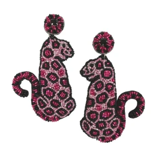 Allie Beads Jewelry- Pink Leopard Earrings