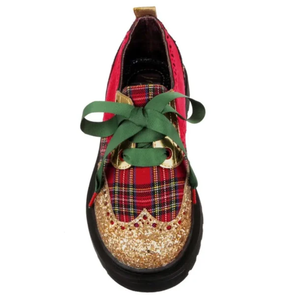 Irregular Choice Loafers/Oxfords- Smart N Spiffy Christmas Plaid