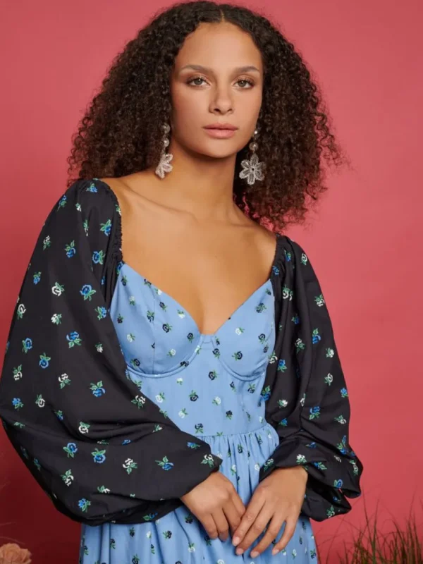 Sister Jane Maxi- Saddle Floral Maxi Dress