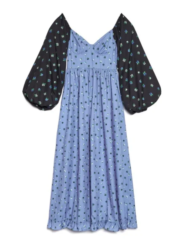 Sister Jane Maxi- Saddle Floral Maxi Dress