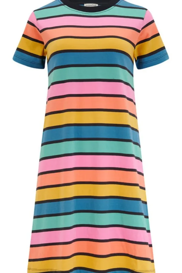 Sugarhill Brighton Mini- Sia T-Shirt Dress - Multi, Beach Hut Stripes